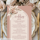 Formal Arch Pastel Pink Pampas Floral Wedding Menu
