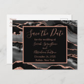 Formal Black Agaat Sla de datum Briefkaarten op (Voorkant / Achterkant)