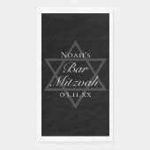 Formal Black Bar Mitzvah Star of David Customized Servet (Voorkant)