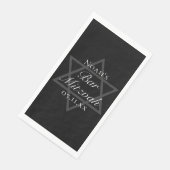 Formal Black Bar Mitzvah Star of David Customized Servet (Hoek)
