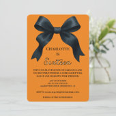 Formal Bow Halloween Birthday Invite - Orange Kaart (Staand voorkant)