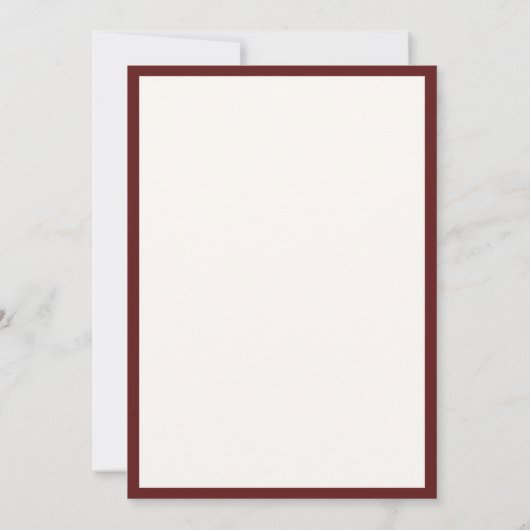 Formal burgundy ivory classic typography wedding kaart (Achterkant)