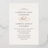 Formal Calligraphy Script Wedding Folie Uitnodiging (Voorkant)