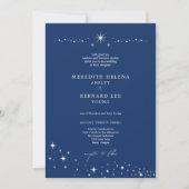 Formal Celestial Elegant Blue Wedding Details and  Kaart (Voorkant)