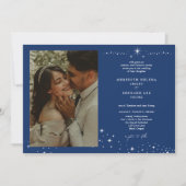 Formal Celestial Elegant Wedding Photo Horizontal Kaart (Voorkant)