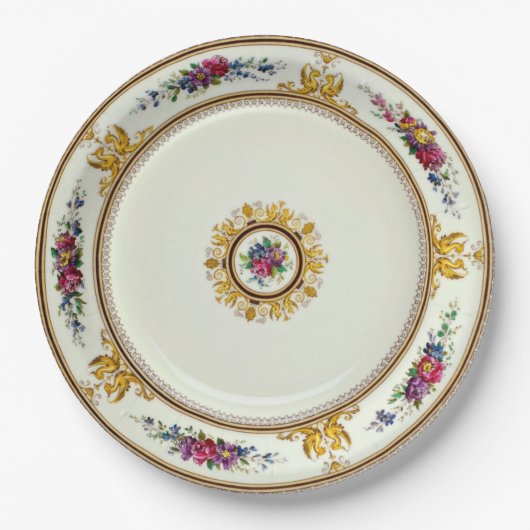 Formal China Pattern Paper Dinner Bord (Voorkant)