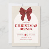 Formal Christmas Dinner Invitation | Elegant Hld Kaart (Voorkant)