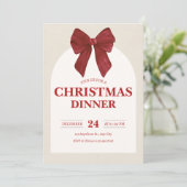 Formal Christmas Dinner Invitation | Elegant Hld Kaart (Staand voorkant)