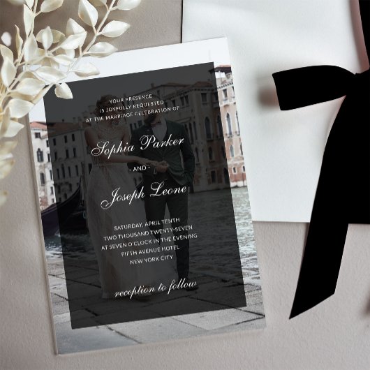 Formal Classic and Dark Overlay | Photo Wedding Acryl Uitnodigingen
