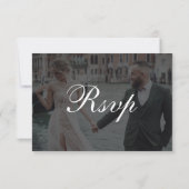 Formal Classic and Dark Overlay | Photo Wedding RSVP Kaartje (Achterkant)