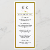 Formal Classic Black Gold Monogram Wedding Menu (Voorkant)