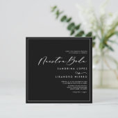 Formal Classic Black Square Nuestra Boda Wedding Kaart (Staand voorkant)