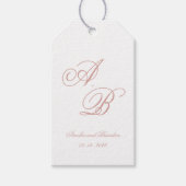 Formal Classic Dusty Rose Monogram Script Wedding Cadeaulabel (Voorkant)