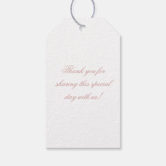 Formal Classic Dusty Rose Monogram Script Wedding Cadeaulabel (Achterkant)