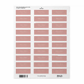 Formal Classic Dusty Rose Script Wedding Address Etiket (Full Sheet)