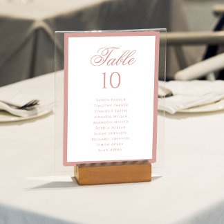 Formal Classic Dusty Rose Wedding Seating Chart Kaart