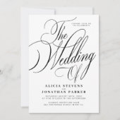 Formal classic elegant calligraphy wedding kaart (Voorkant)
