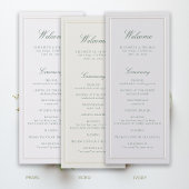 Formal Classic Green Ecru Frame Wedding Program