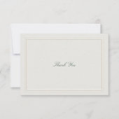 Formal Classic Green Elevated Frame Ecru Wedding Bedankkaart (Voorkant)