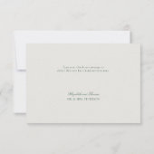 Formal Classic Green Elevated Frame Ecru Wedding Bedankkaart (Achterkant)
