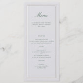 Formal Classic Green Elevated Frame Ivory Wedding Menu (Voorkant)
