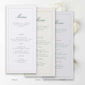 Formal Classic Green Elevated Frame Ivory Wedding Menu
