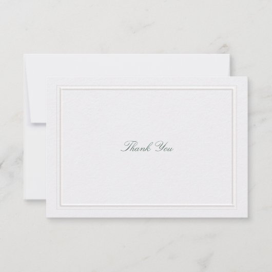 Formal Classic Green Elevated Frame Pearl Wedding Bedankkaart (Voorkant)