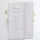Formal Classic Green Ivory Wedding Program