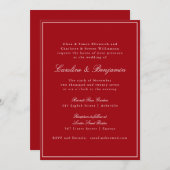 Formal Classic Red Script Elegant Wedding RSVP Kaart (Voorkant / Achterkant)