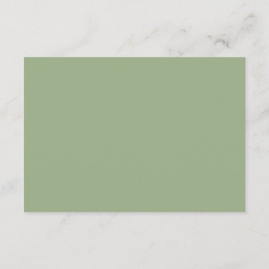 Formal Classic Sage Green Wedding Accommodation Informatiekaartje (Achterkant)