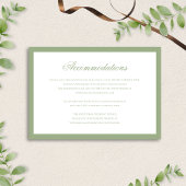 Formal Classic Sage Green Wedding Accommodation Informatiekaartje