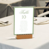 Formal Classic Sage Green Wedding Seating Chart Kaart