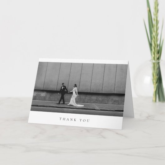 Formal Classic Wedding Photo Folded Thank You Card Bedankkaart (Voorkant)