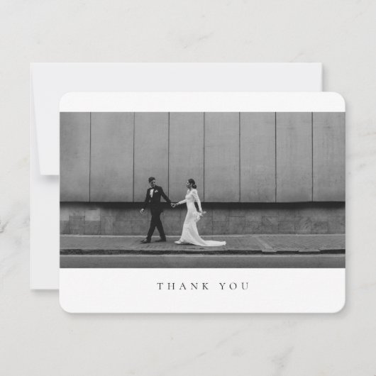 Formal Classic Wedding Photo Rounded Bedankkaart (Voorkant)
