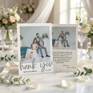  Formal Classic Wedding Photo Thank You Card Bedankkaart
