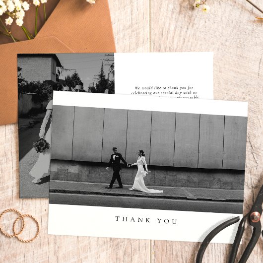 Formal Classic Wedding Photo Thank You Card Bedankkaart