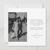 Formal Classic Wedding Photo Thank You Card Bedankkaart (Achterkant)