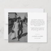 Formal Classic Wedding Photo Thank You Card Bedankkaart (Achterkant)