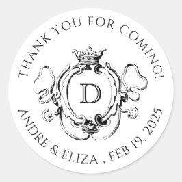 Formal Crest Zwart-wit Ronde Sticker