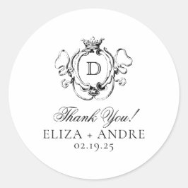 Formal Crest Zwart-wit Ronde Sticker