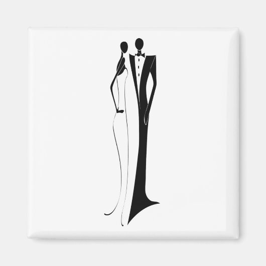 Formal de recepción para la novia y el novio magneet (Voorkant)