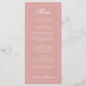 Formal Dusty Rose & White Border Script Wedding Menu (Voorkant)