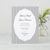 Formal Elegant Classic Black Stripes Photo Wedding Save The Date (Staand voorkant)