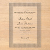 Formal Elegant Classic Black Stripes Wedding Acryl Uitnodigingen (Voorkant)