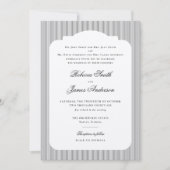 Formal Elegant Classic Black Stripes Wedding Kaart (Voorkant)