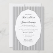 Formal Elegant Classic Black Stripes Wedding Kaart (Voorkant)