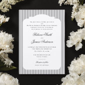 Formal Elegant Classic Black Stripes Wedding Kaart