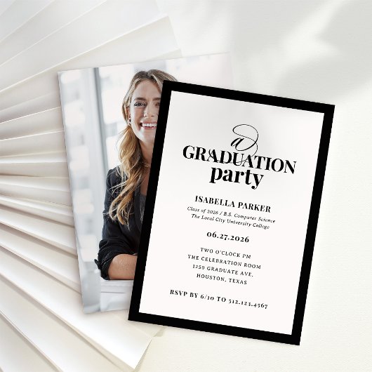 Formal Elegant Graduation Party | Photo Back Kaart