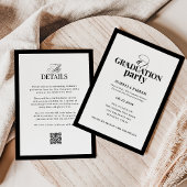 Formal Elegant Graduation Party | RSVP QR Code Kaart