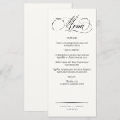 Formal Elegant Script Wedding Menu (Voorkant / Achterkant)